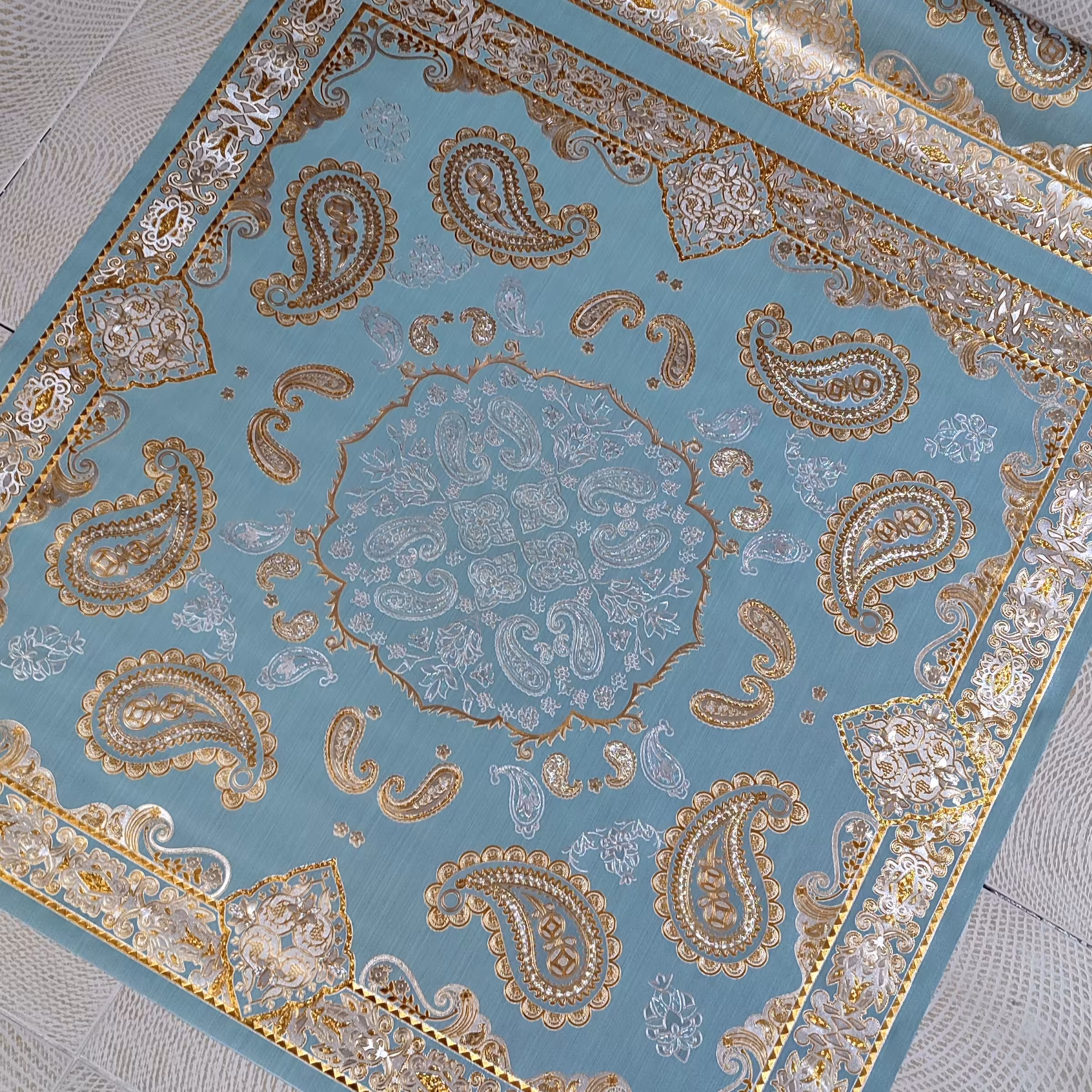 سفره خارجی مدل قابی طرح ترمه لطفا موجودی بگیرید 