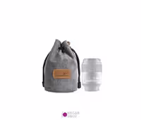 کیف محافظ لنز S C Cotton Round سایز کوچک رنگ طوسی