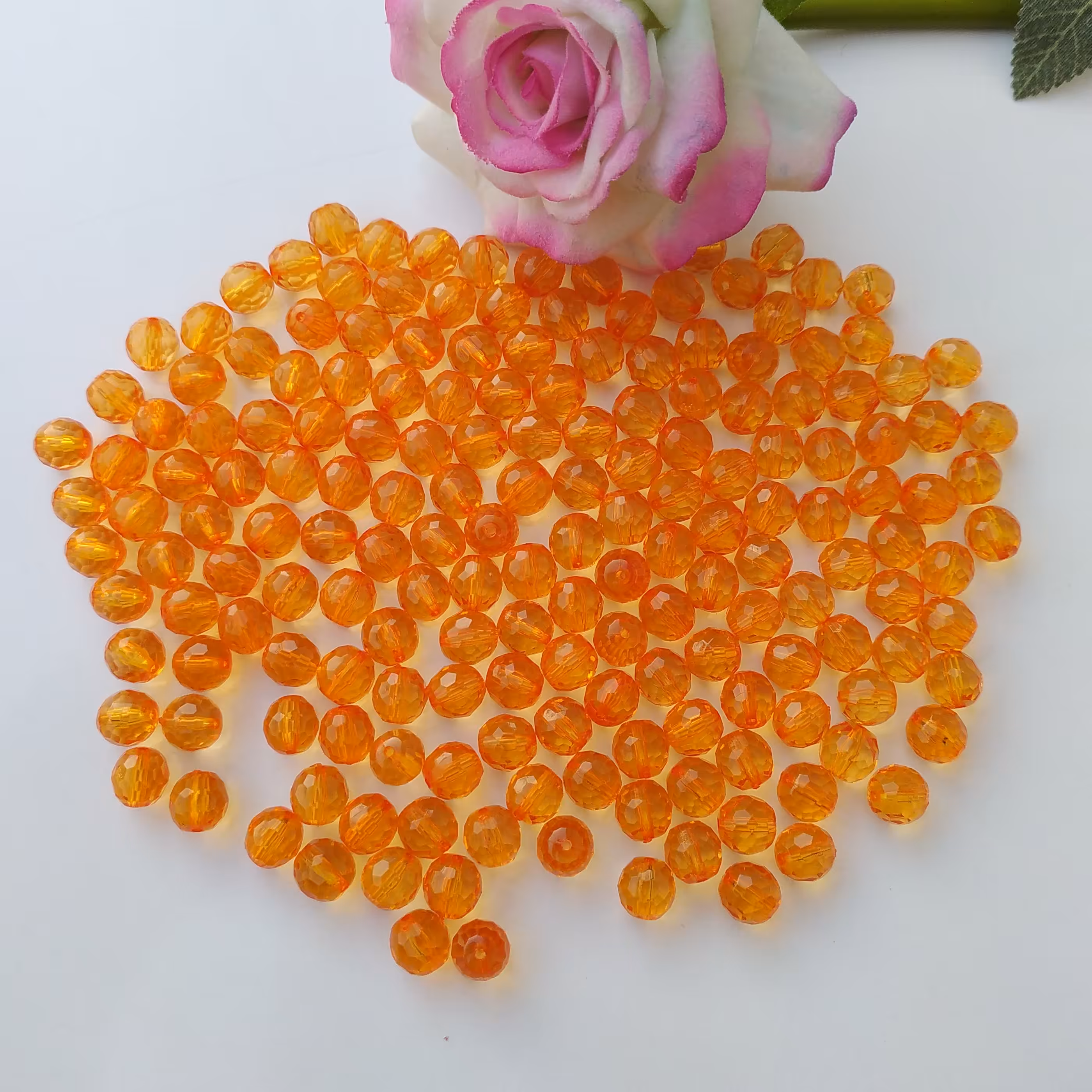 کریستال پلاستیکی خارجی سایز 8 (پک 100 عددی) نارنجی  