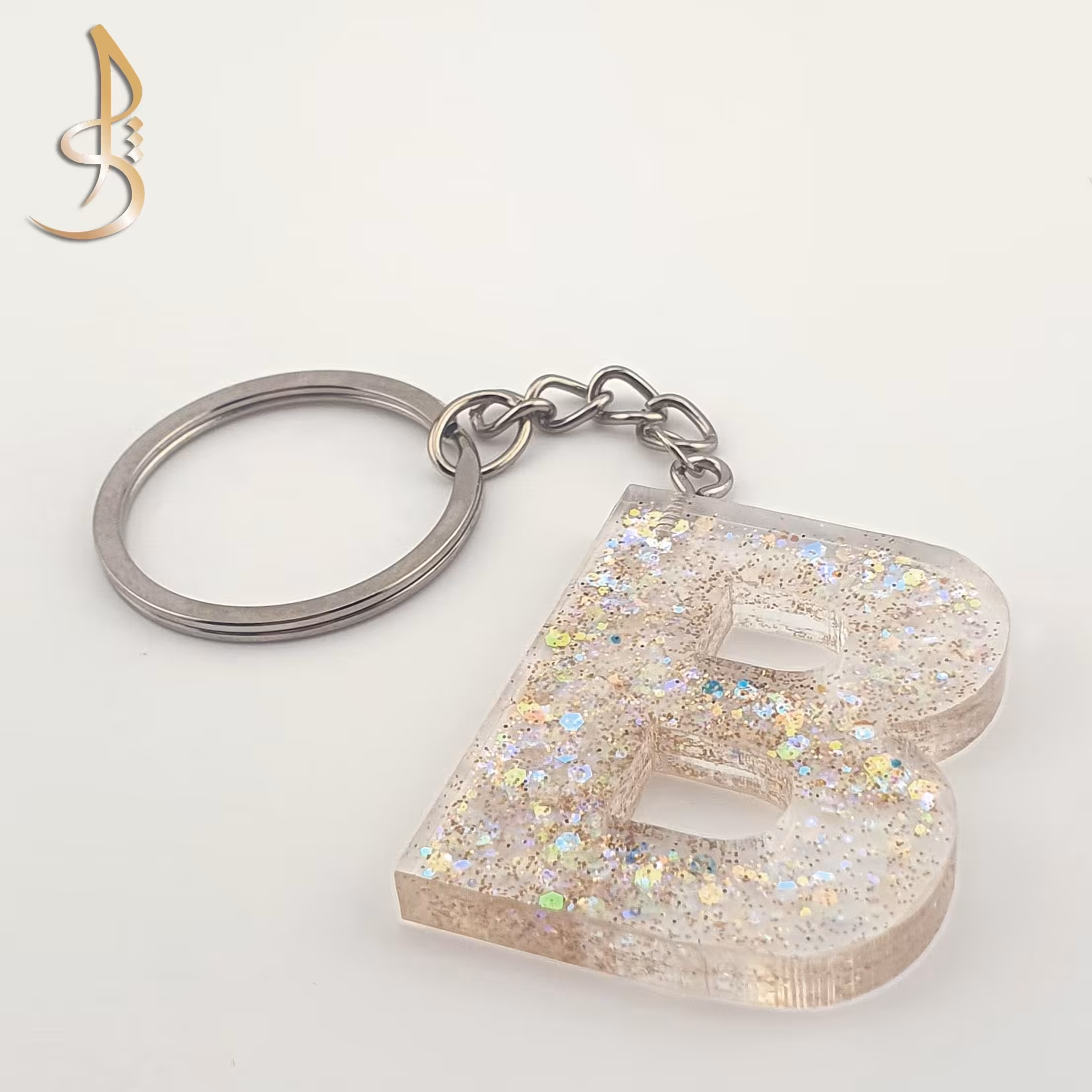 جاکلیدی رزینی حروف انگلیسی اکلیلی حرف B (کد 001)