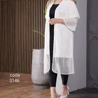 حراج مانتو پرفروش شانا طرح قلبی رنگ سفید گیپور نشمیل وارداتی سبک و راحت به همراه آستر 