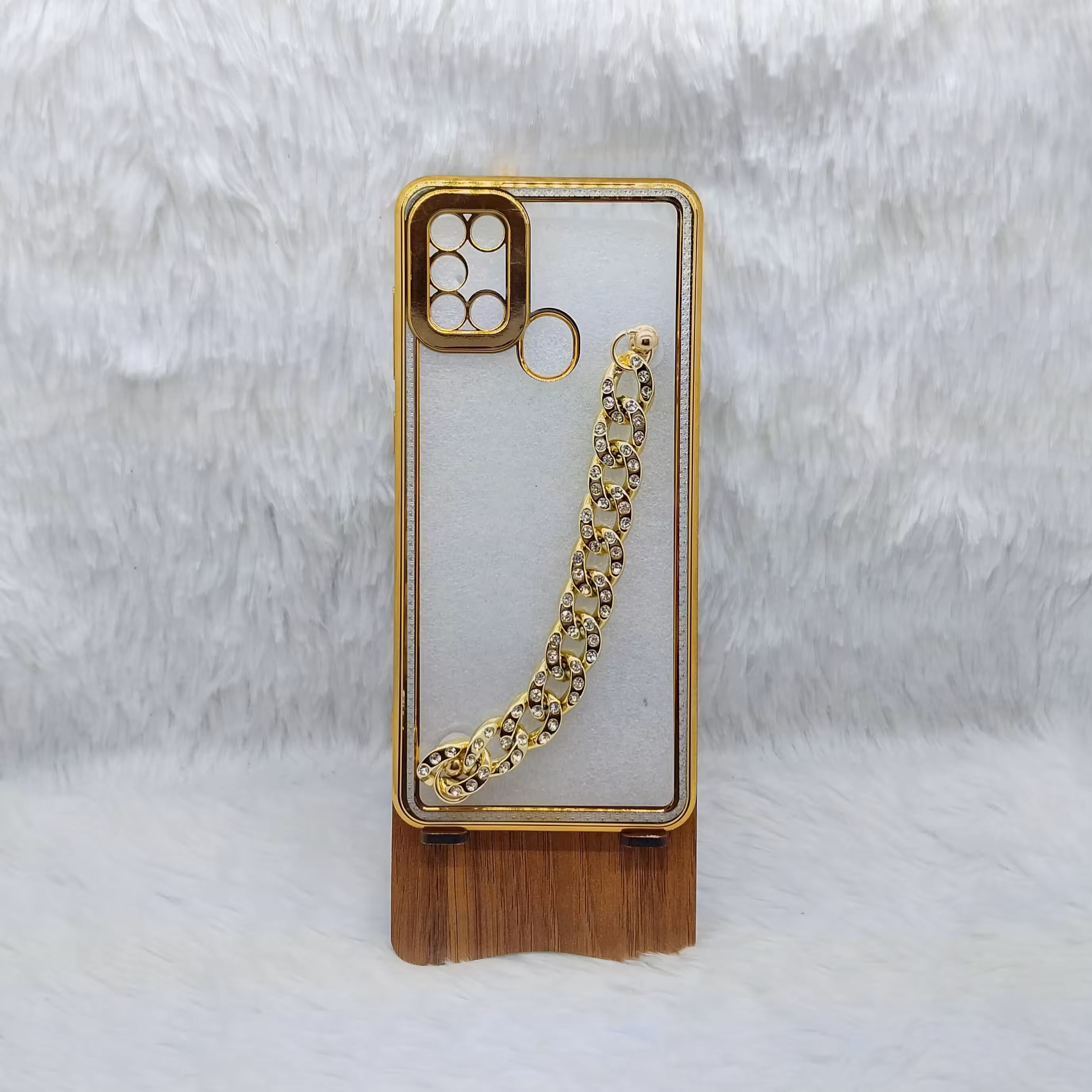 گارد (قاب) دخترانه گوشی  A21s مدل دستبندی کارتیر رنگ سفید مناسب گوشی Samsung A21s