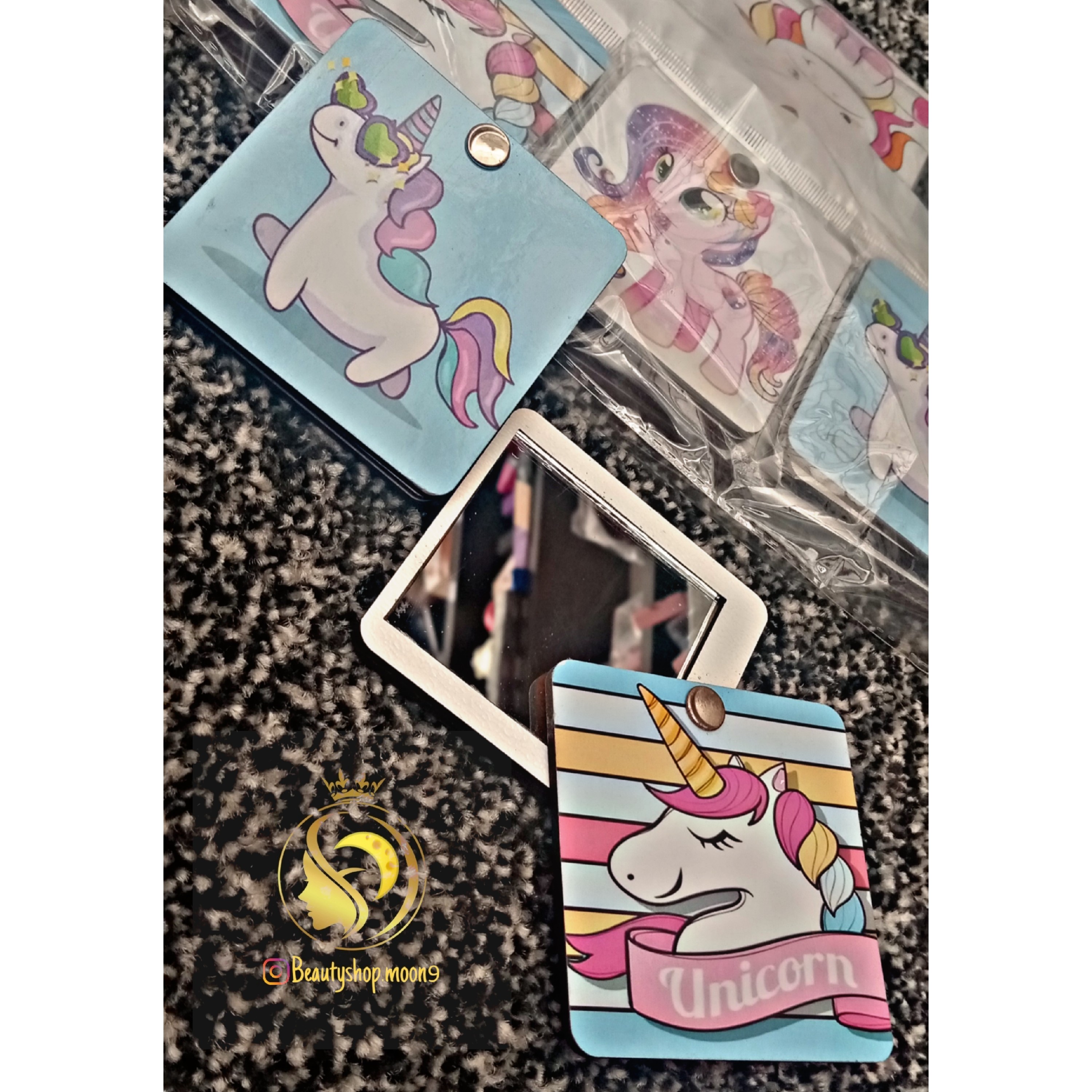 آینه چوبی طرح یونیکورن