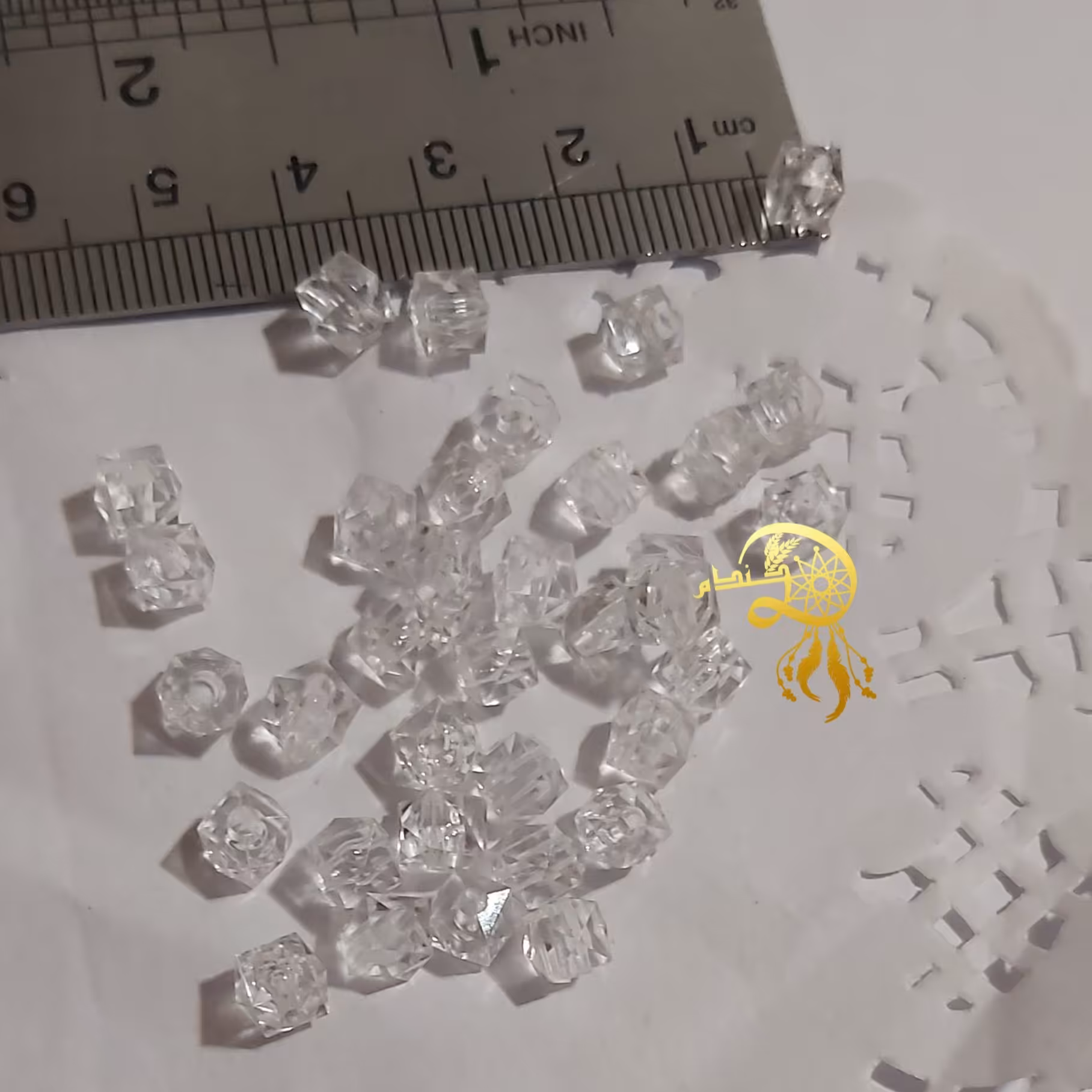 کریستال پلاستیکی مکعبی بیرنگ سایز5میلی متری پک 50عددی