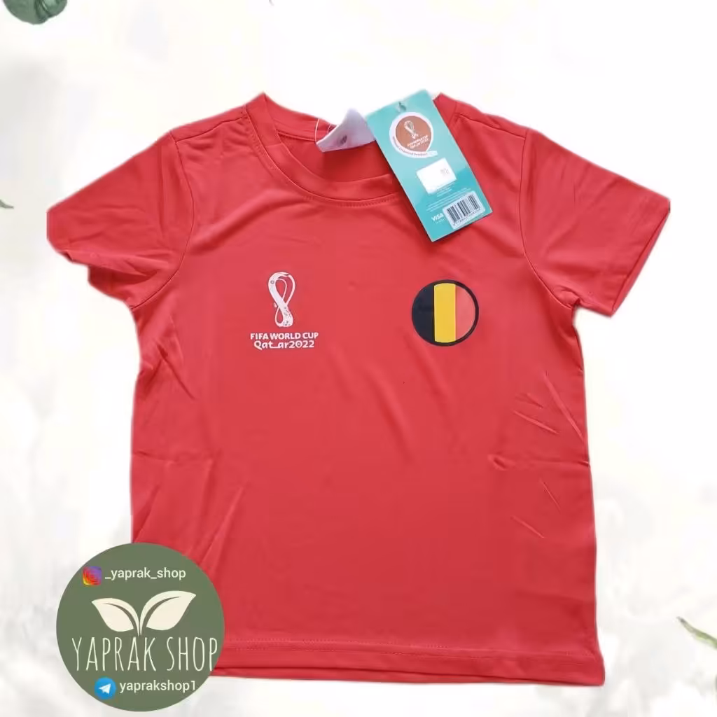 ست پیراهن و شورت ورزشی پسرانه، با آرم جام جهانی 2022 قطر، لباس کشور آلمان، ساخت بنگلادش