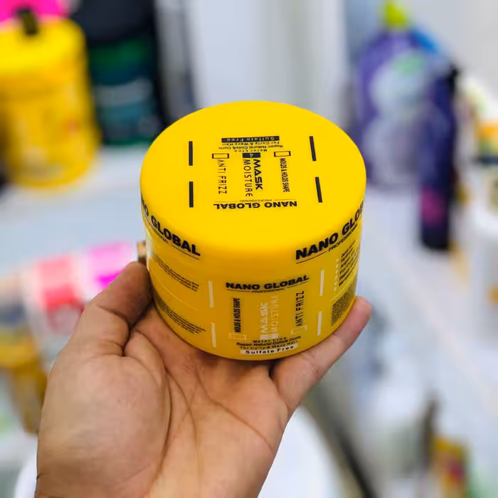 ماسک مو اکتیویتور فر نانو گلوبال | احیای حرفه‌ای فرهای آسیب‌دیده | فاقد سولفات | زرد رنگ | 300 میلی لیتری