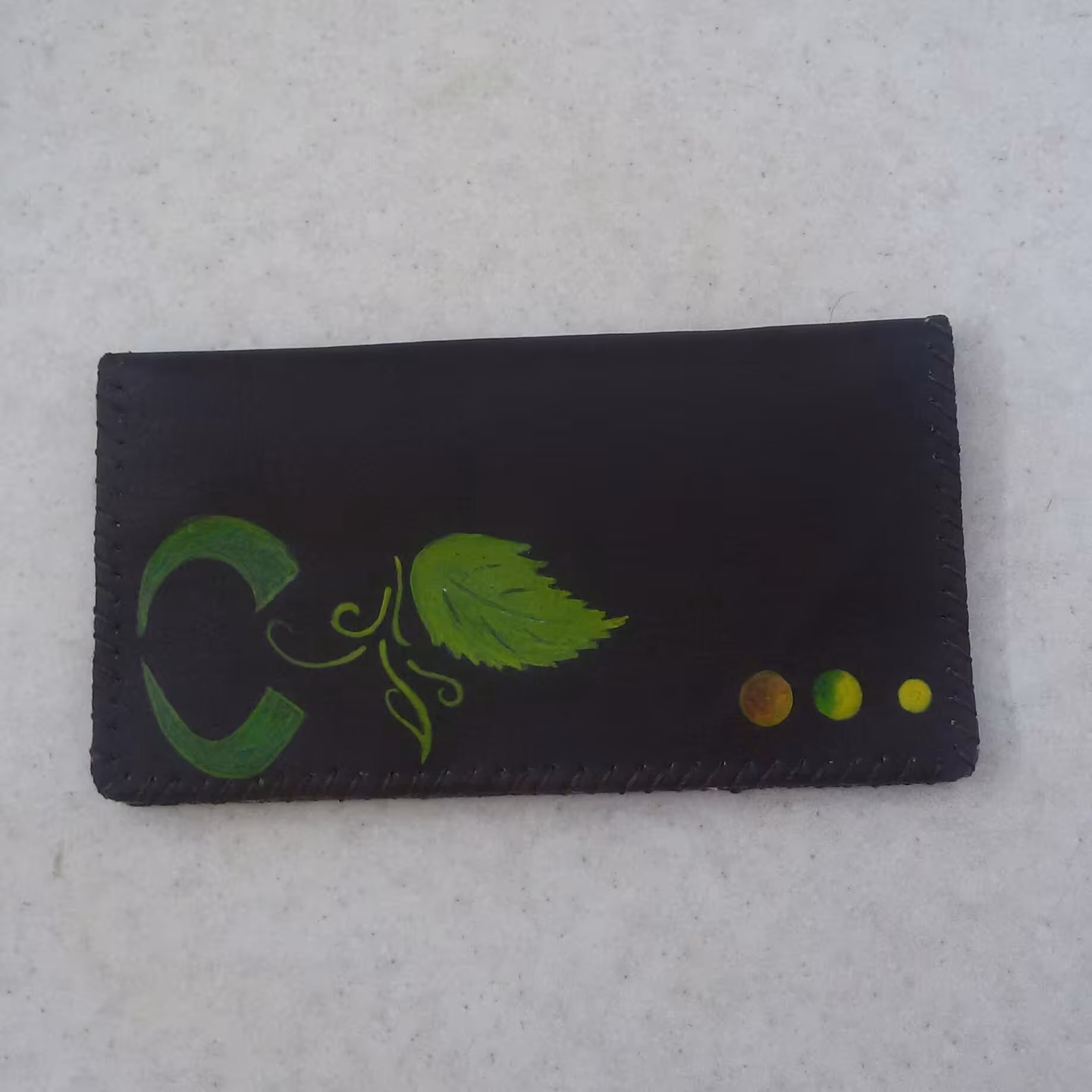 کیف پول چرم و نقاشی