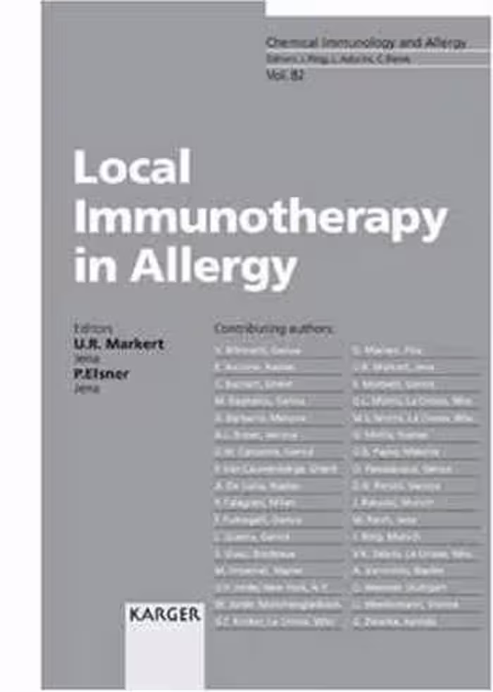 [PDF] دانلود کتاب Local Immunotherapy In Allergy, 2003