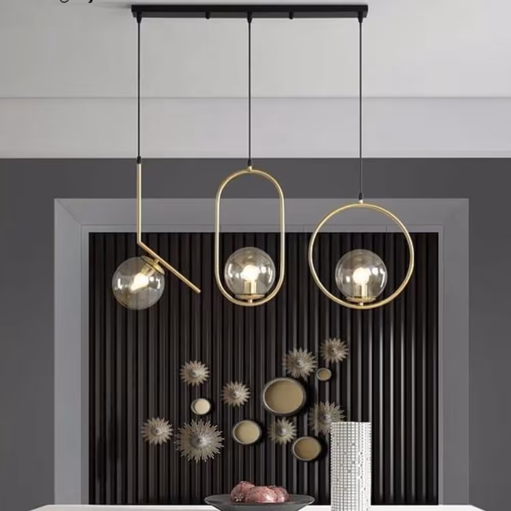 لوستر  سه مدلی طلایی مات 