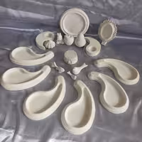 سفره هفت سین طرح بته جقه یا ترمه جنس سنگ مصنوعی به صورت خام و رنگ نشده ست هفت سین 20 تکه  ست سرویس هفتسین سنتی