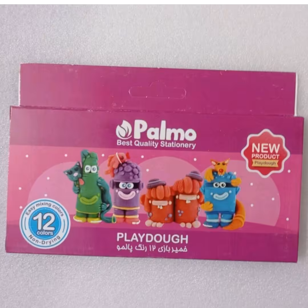 خمیر بازی 12رنگ مقوایی پالمو