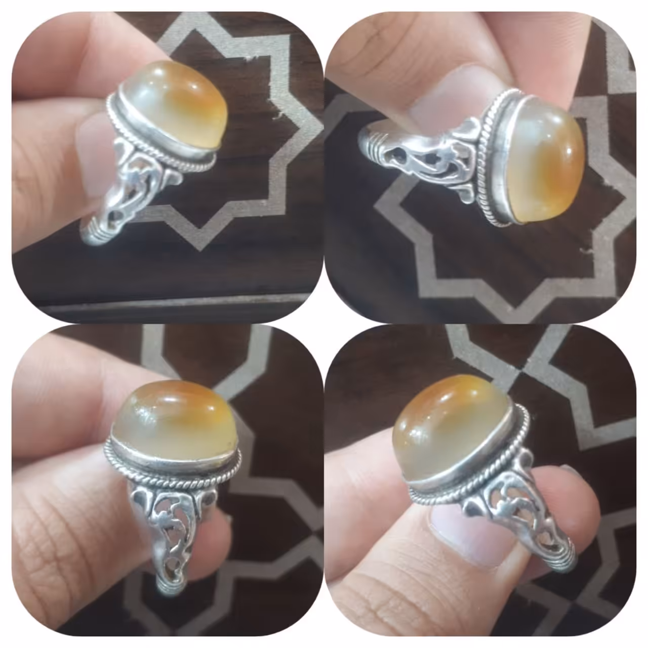 انگشتر عقیق دو پوست وزن 9.99 گرم 