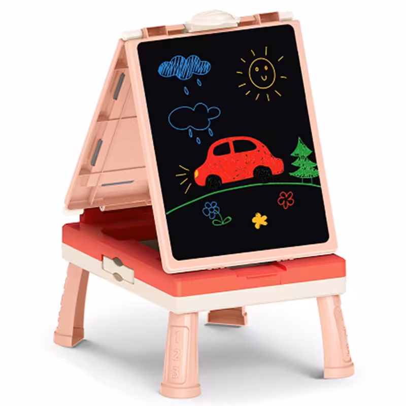 تخته نقاشی کودک و صفحه بازی رنگ صورتی سرخابی کد 05018