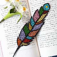 نشانه کتاب یا بوکمارک نقطه کوبی طرح پر