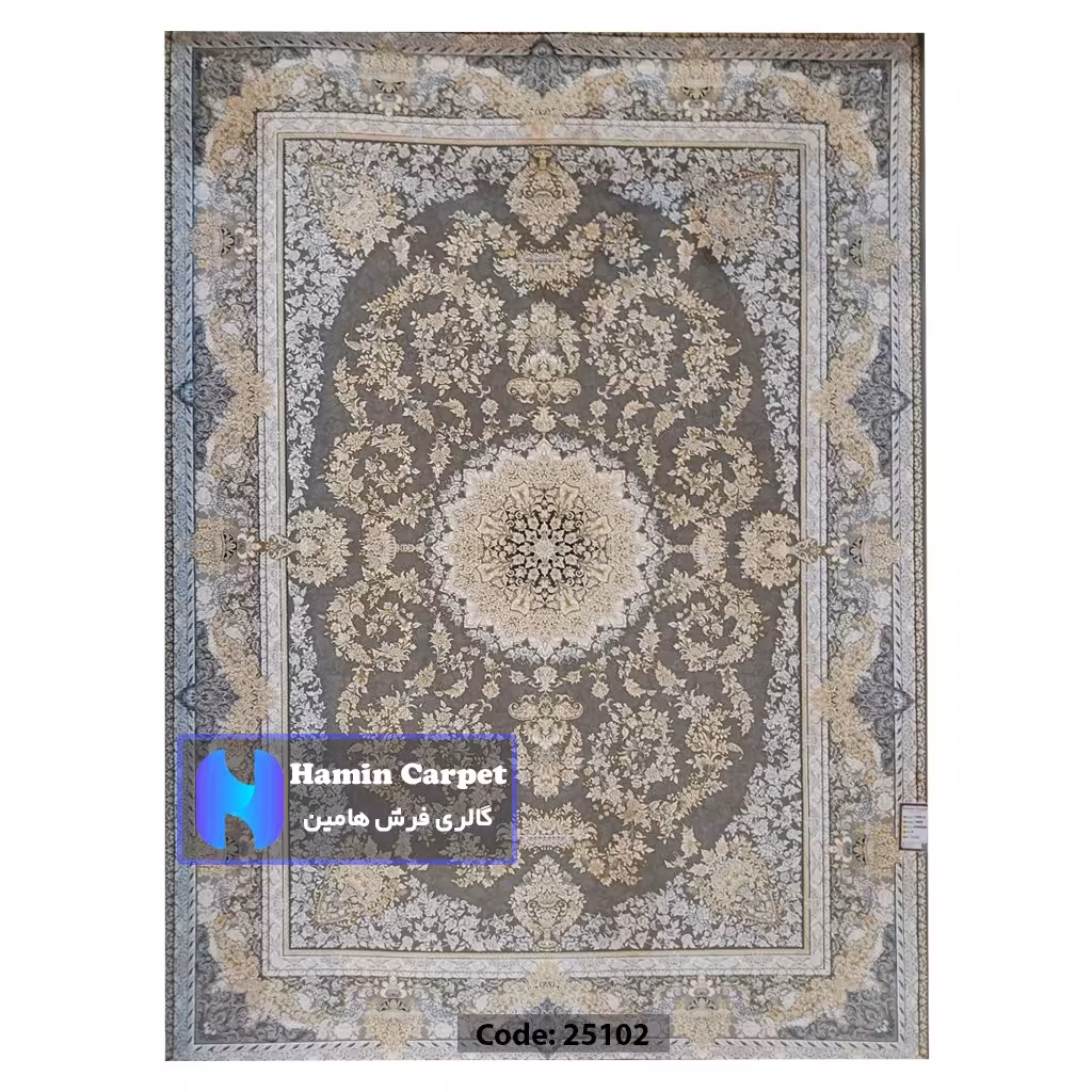 فرش 9 متری 1200 شانه تراکم 3600  نخ اکلریک گل برجسته کد  AR25102