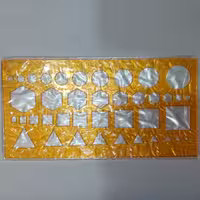 خط کش و شابلون اشکال هندسی ژله ای نشکن 4 طرح