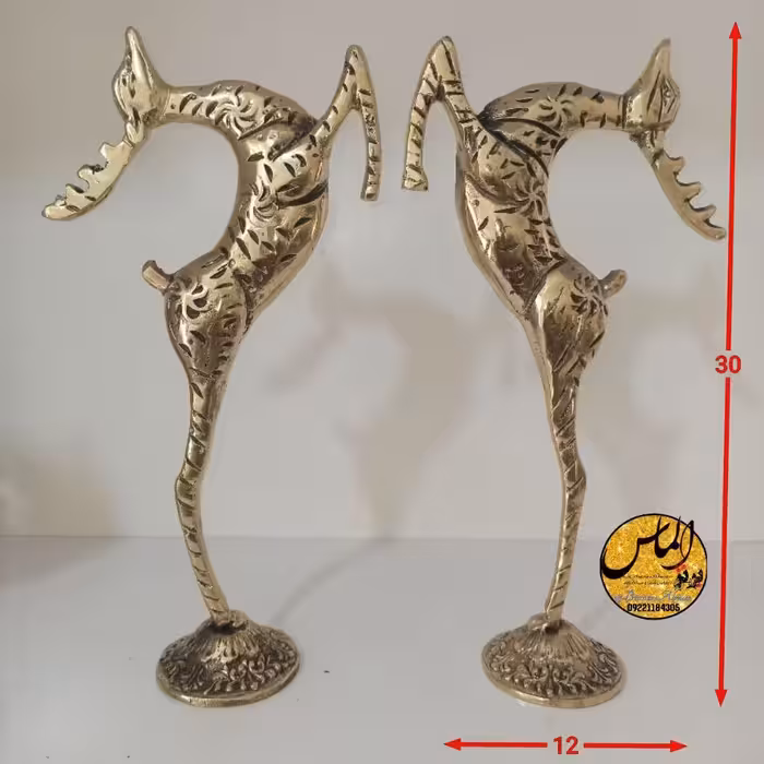 استند غزال پرشی برنز برنزی