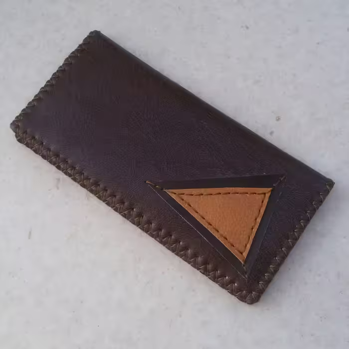 کیف پول چرم کتی دست دوز