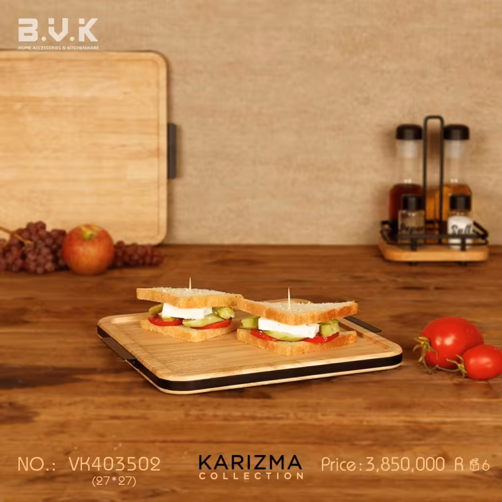 سینی سرو چوب و فلز کد 403502