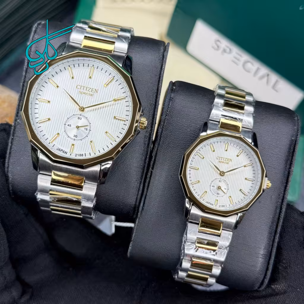 خرید ست ساعت زنانه و مردانه سیتیزن اسپشیال کلاسیک موتور ژاپن کیفیت عالی رنگ ثابت کد 2116878 - ردگل