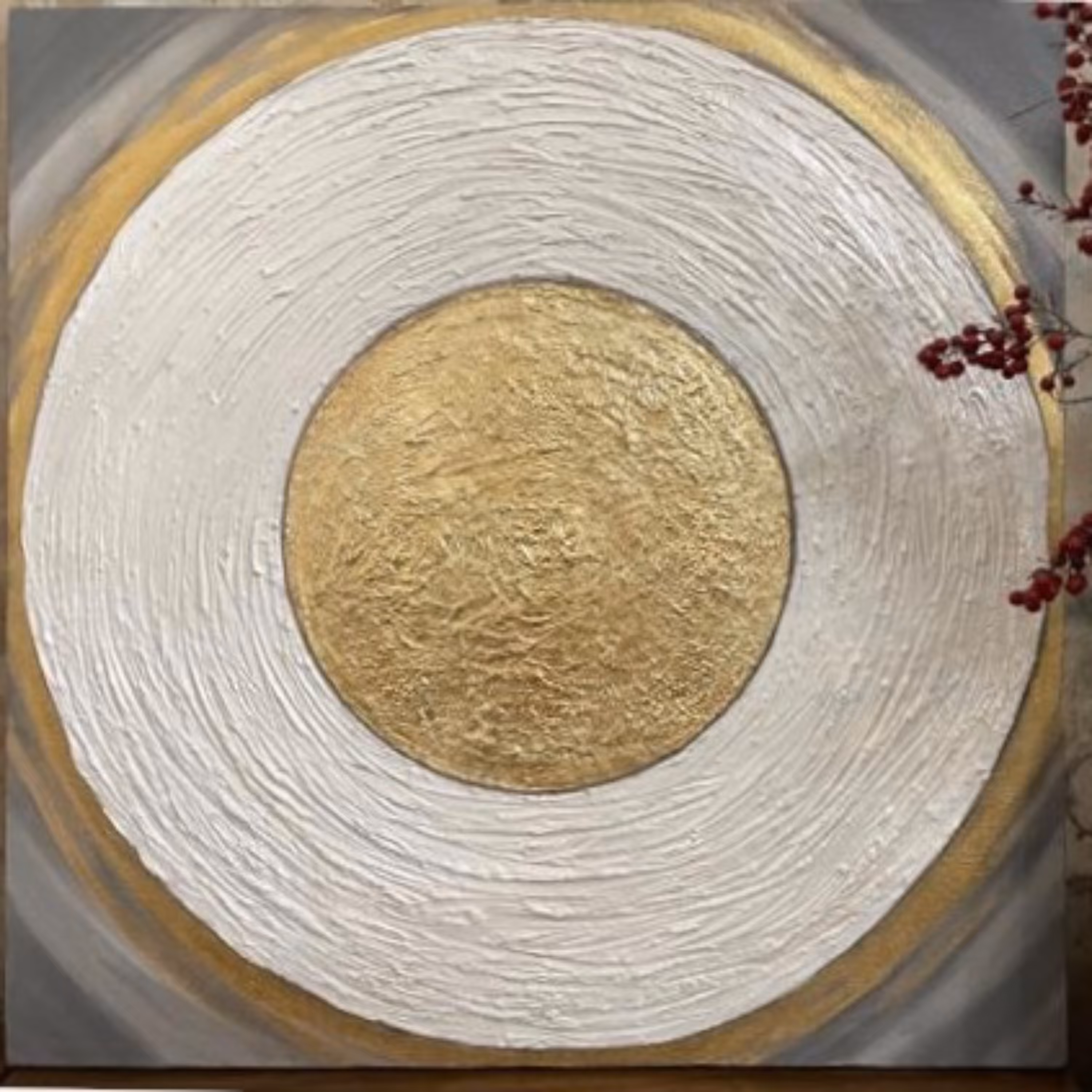 نقاشی رنگ روغن خورشیدطرح برجسته در ابعاد 50در 50