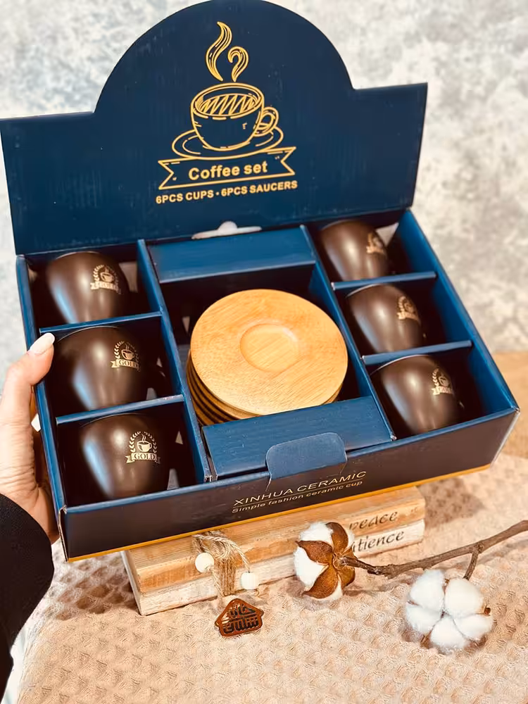 ست 6 عددی قهوه خوری زیر بامبو کد001455