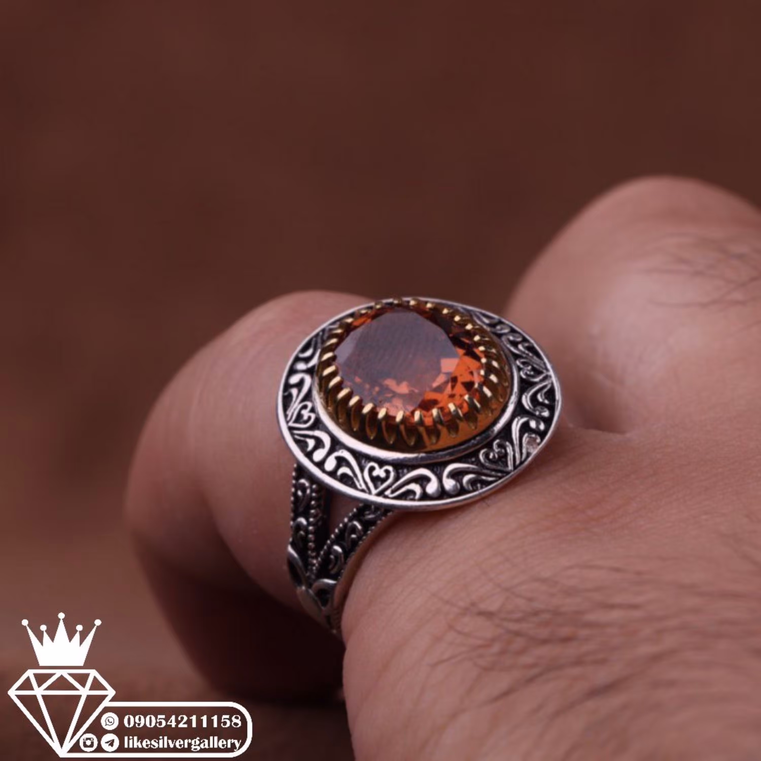 انگشتر الکساندریت هفت رنگ وزن 10.19 گرم ارسال رایگان 