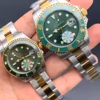 ساعت مچی ست مردانه و زنانه رولکس قاب سبز رنگ rolex 