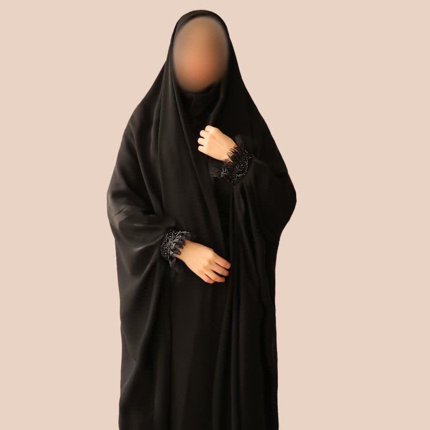 چادر دانشجویی کن کن جواهر دوزی با دست  