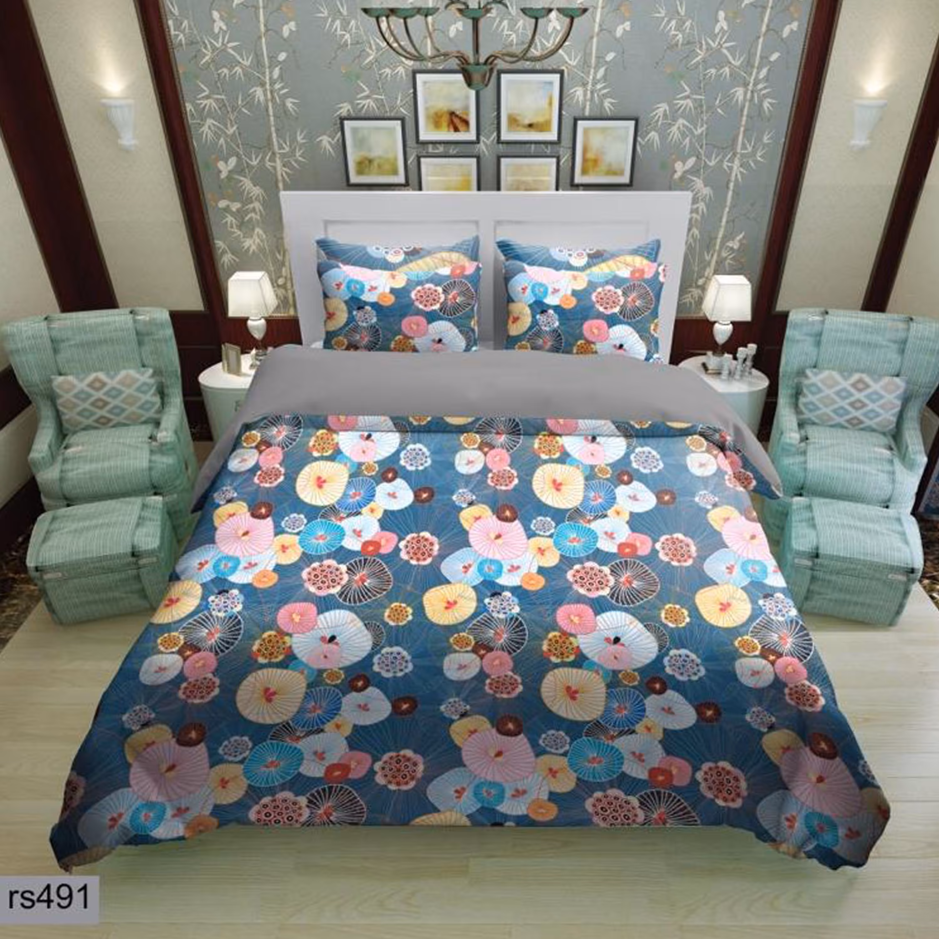 سرویس روتختی 1 نفره تنسل چاپی برندترک لند (Turk Land)  کد rs 491