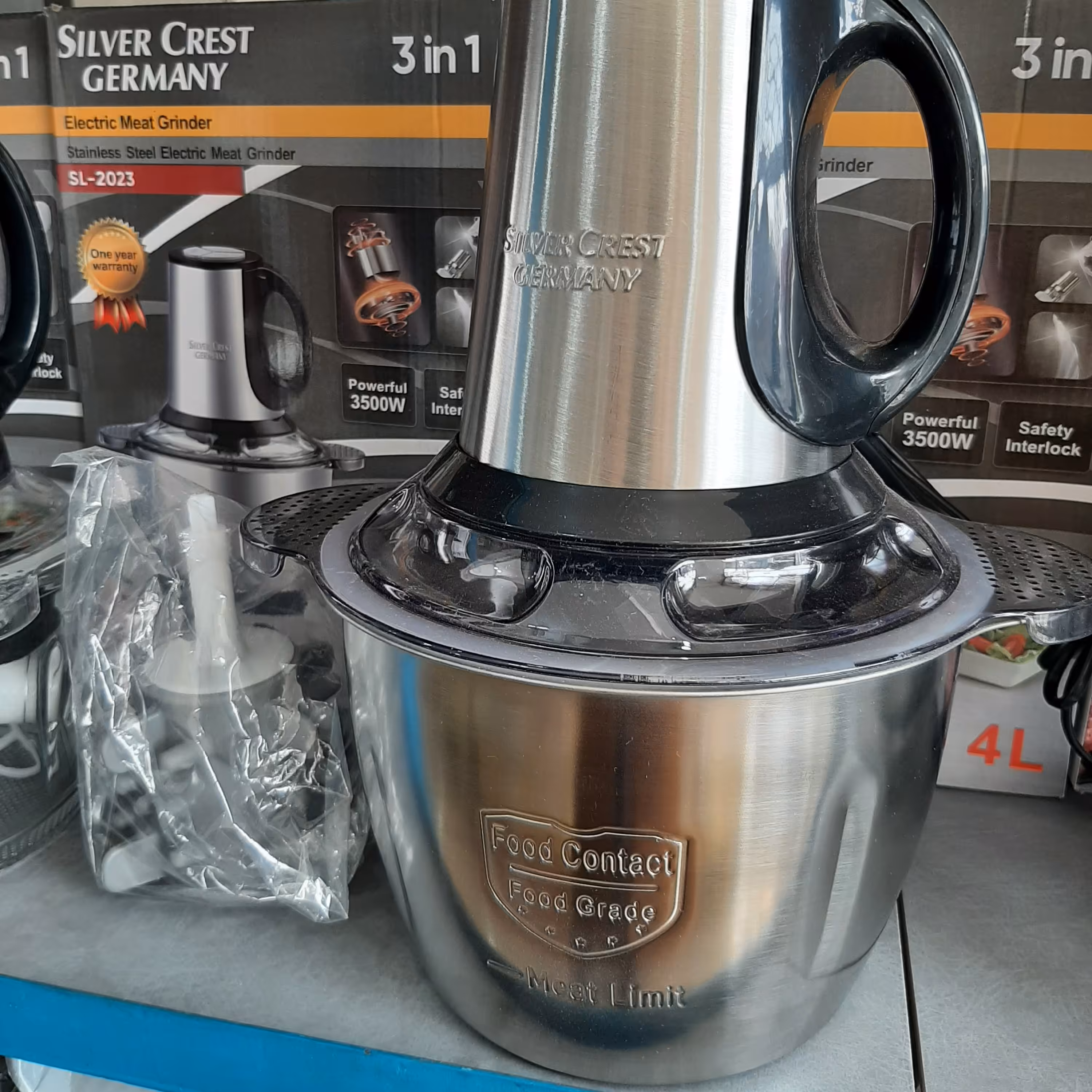 خرد کن کاسه استیل  4لیتری با تیغه اضافه و پوست کن سیلور کرست اصلی