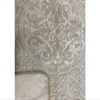 پتو گلبافت یک نفره تک رنگ برجسته رنگ کرم