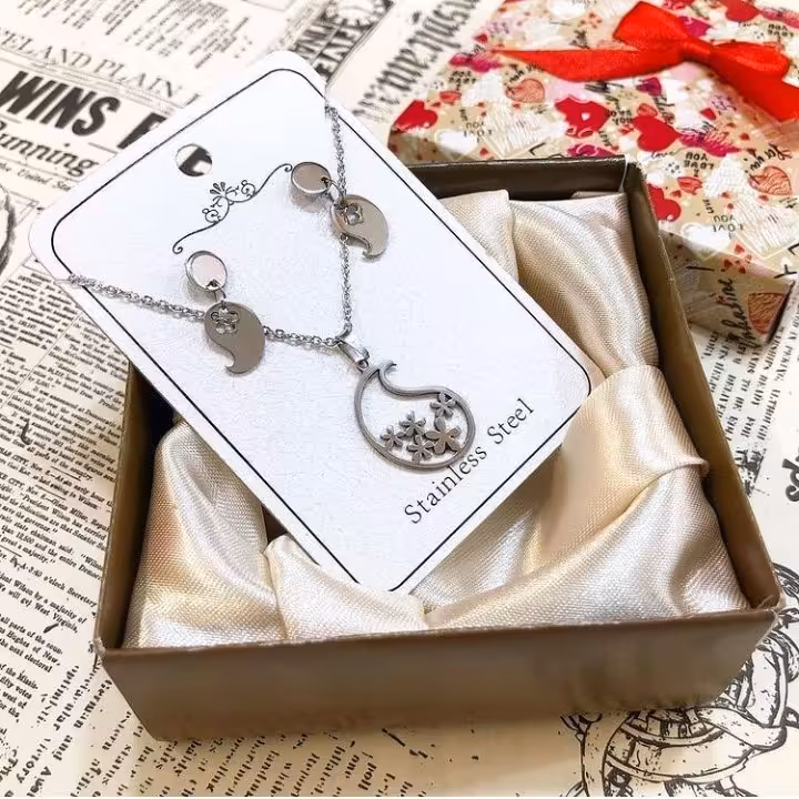 نیم ست طرح ترمه استیل زنانه دخترانه