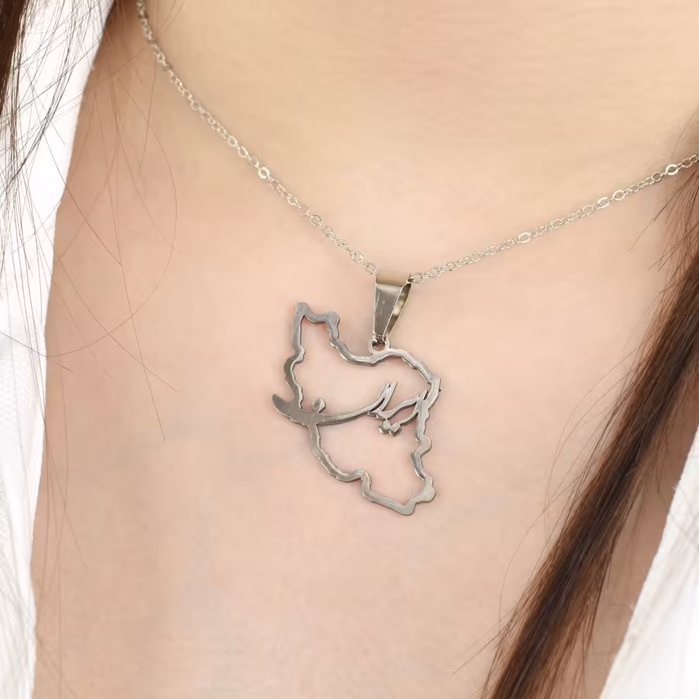 گردنبند با زنجیر برند استیل پلاک ایران کد 9757