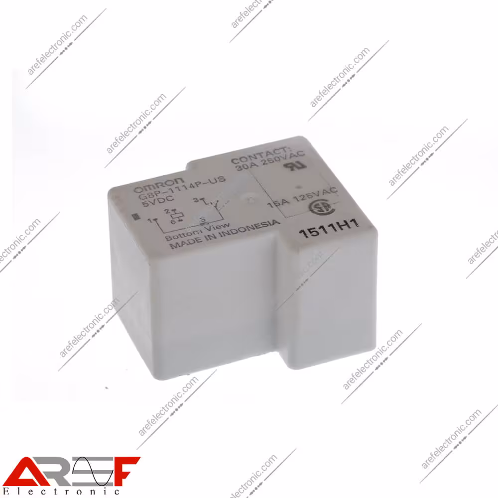 رله امرن کولری مدل G8P-1114P-US دارای 5 ولت 30 آمپر 5 پین - فروشگاه عارف الکترونیک