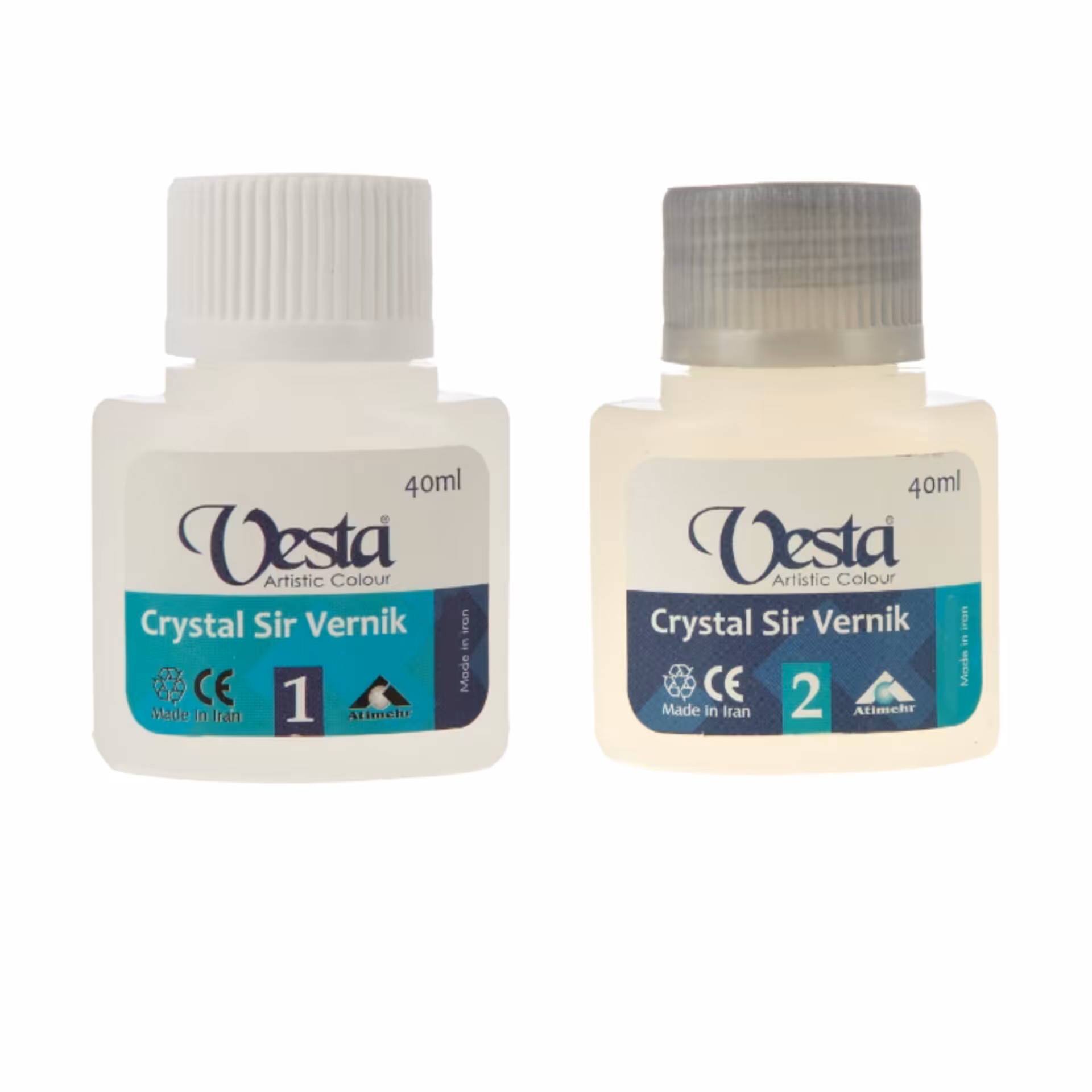 کریستال سرونیک دو جزئی وستا مدل128000801 حجم 40میلی لیتر بسته دو عددی بی رنگ