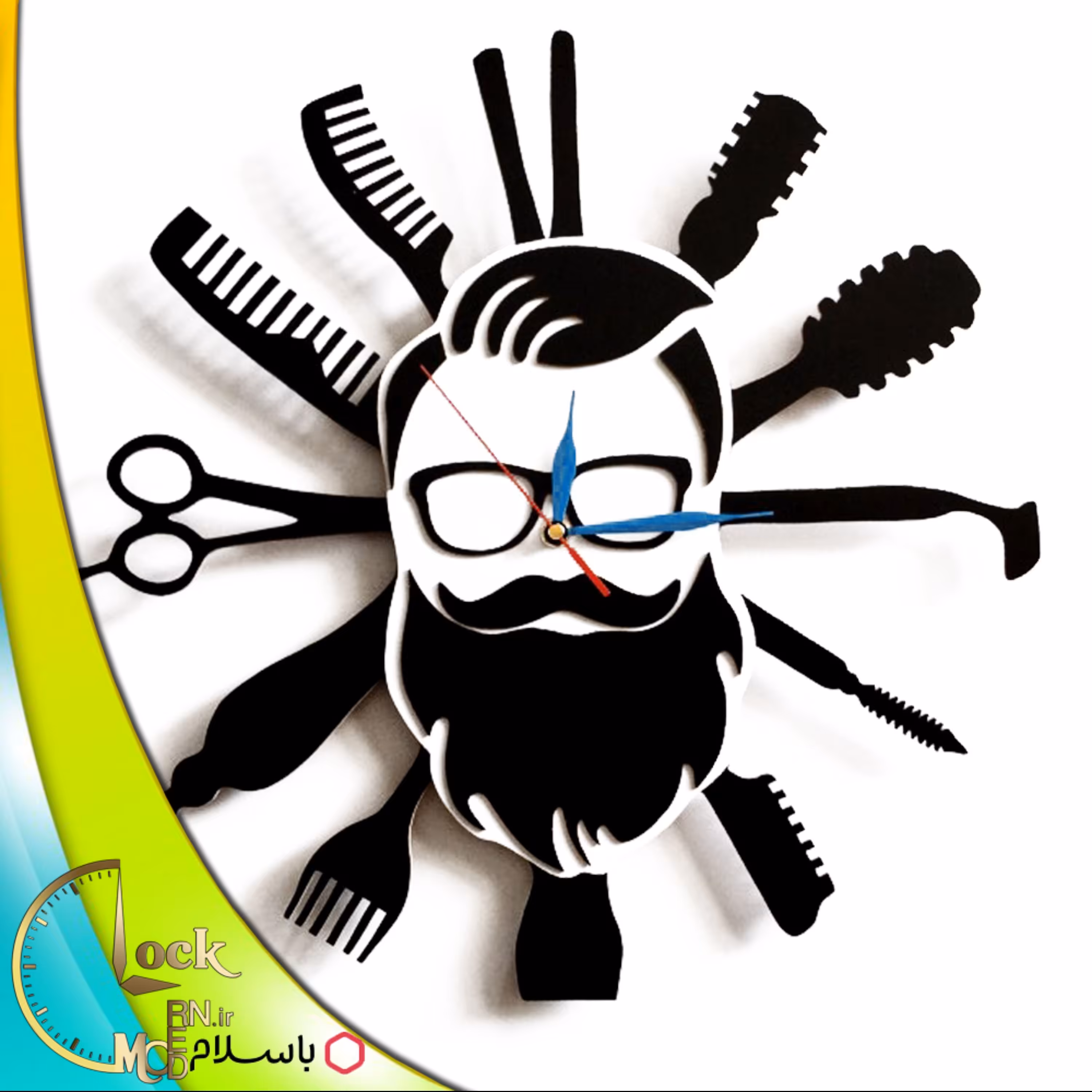 ساعت دیواری آرایشگاه مردانه کد 131