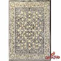 فرش زمرد مشهد برجسته طرح 23010الماسی تیره