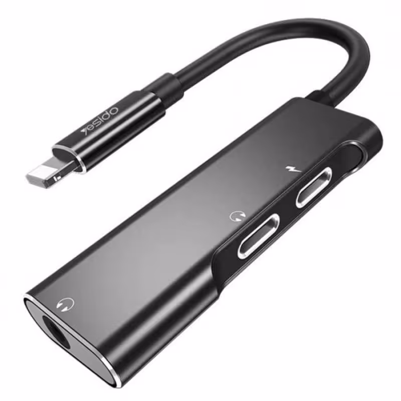 مبدل Lightining به جک 3.5 میلی متری و لایتنینگ یسیدو مدل YAU-13