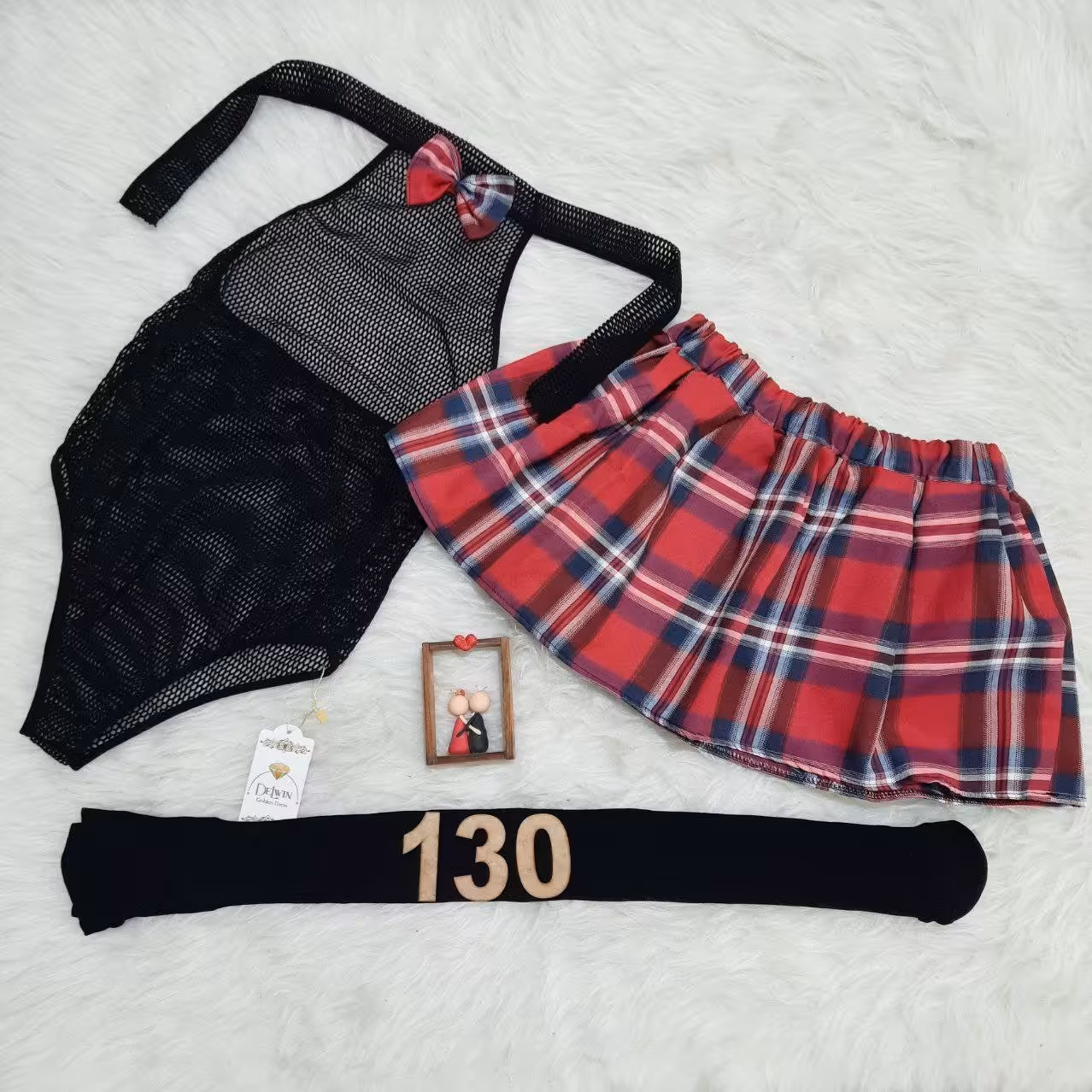 کاستوم دانش آموزی برند دلوین کد  130  سه تیکه با دامن چهارخونه قرمز   