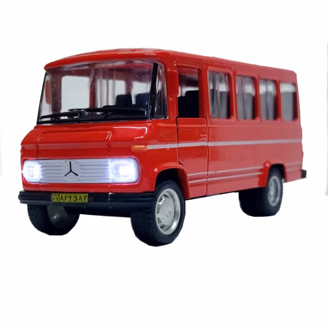 ماشین بازی مدل فلزی مینی بوس طرح بنز قدیم رنگ قرمز