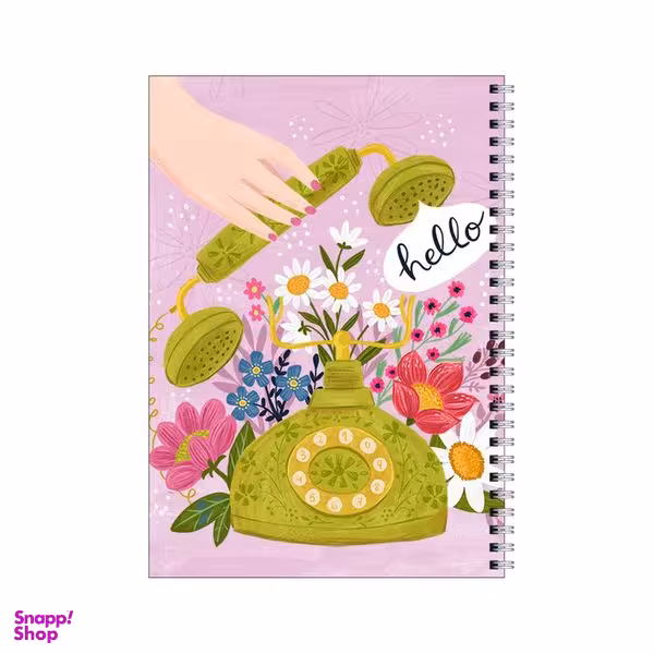 دفتر مشق 80 برگ بامبیلیپ طرح تلفن و گل ها کد 5044202