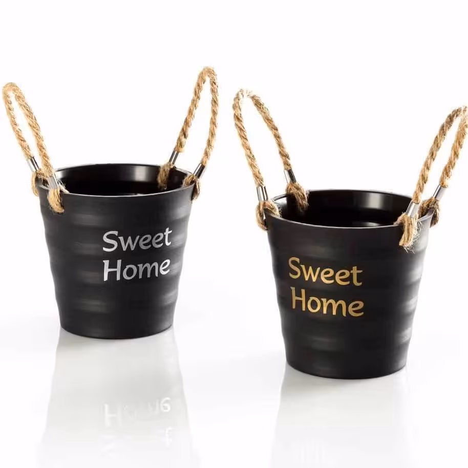 گلدان فانتزی دسته کنفی