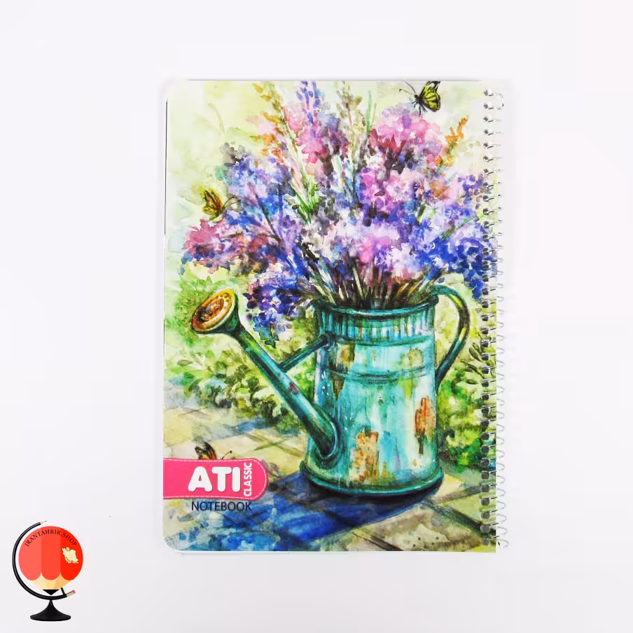 دفتر مشق 50 برگ سیمی طرح بنفشه آتی