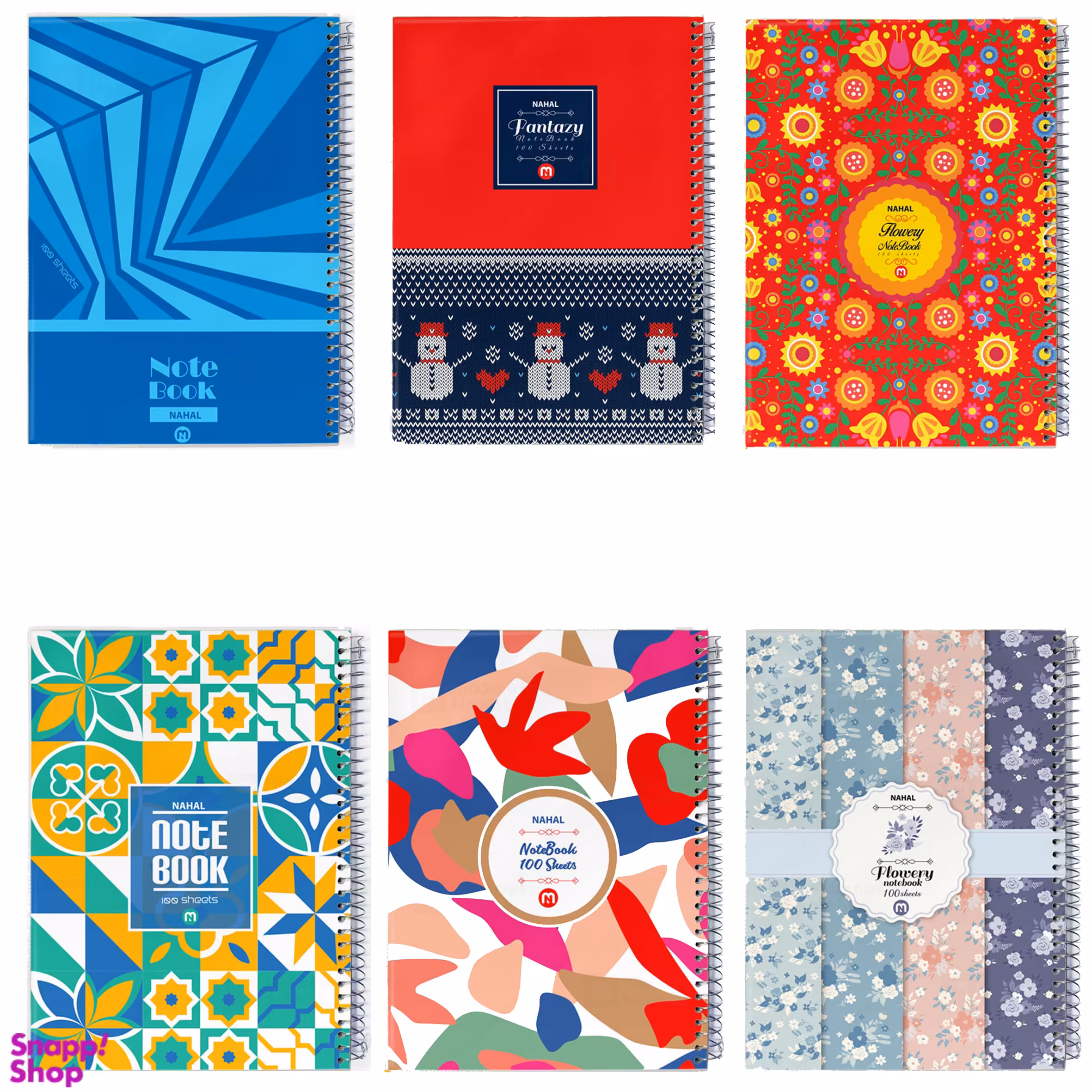 دفتر مشق 100 برگ طرح کلاسیک کد 3112 بسته ۶ عددی