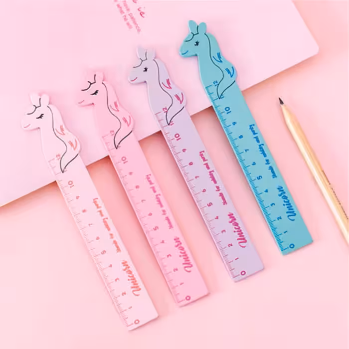 خط کش چوبی طرح اسب تک شاخ (یونیکورن)