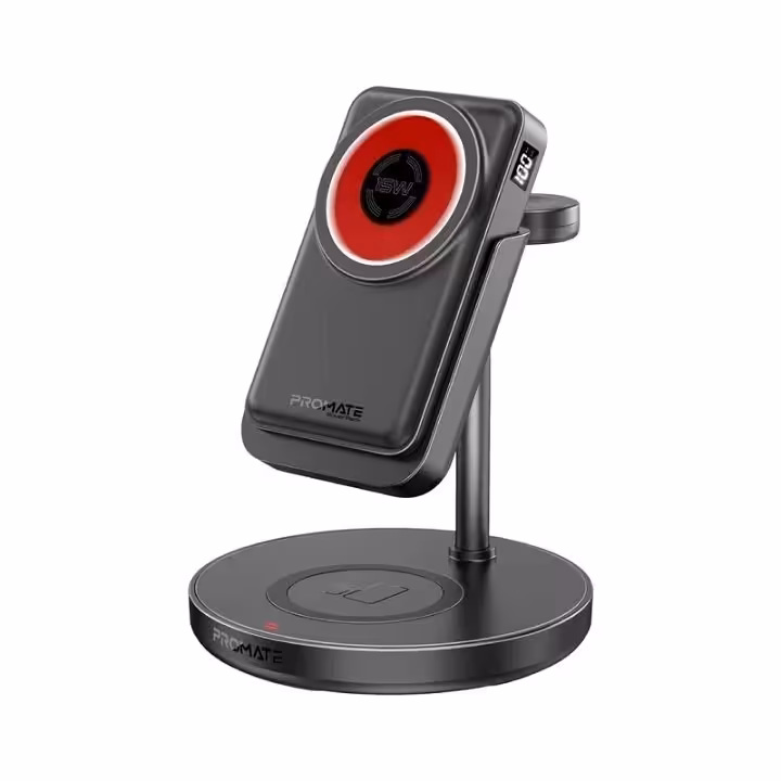 خرید و قیمت شارژر بی سیم 4 در 1 پرومیت مدل ROVERPACK