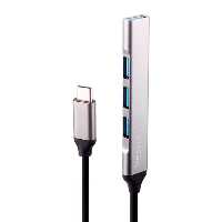 هاب 4 پورت USB30 وریتی با رابط Type-C مدل H410 TVerity H410T Type-C To Usb3 4Port Hub