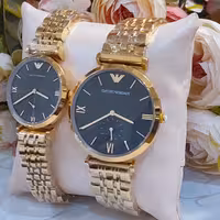 ساعت ست زنانه و مردانه آرمانی صفحه مشکی Emporio Armani AR1819

