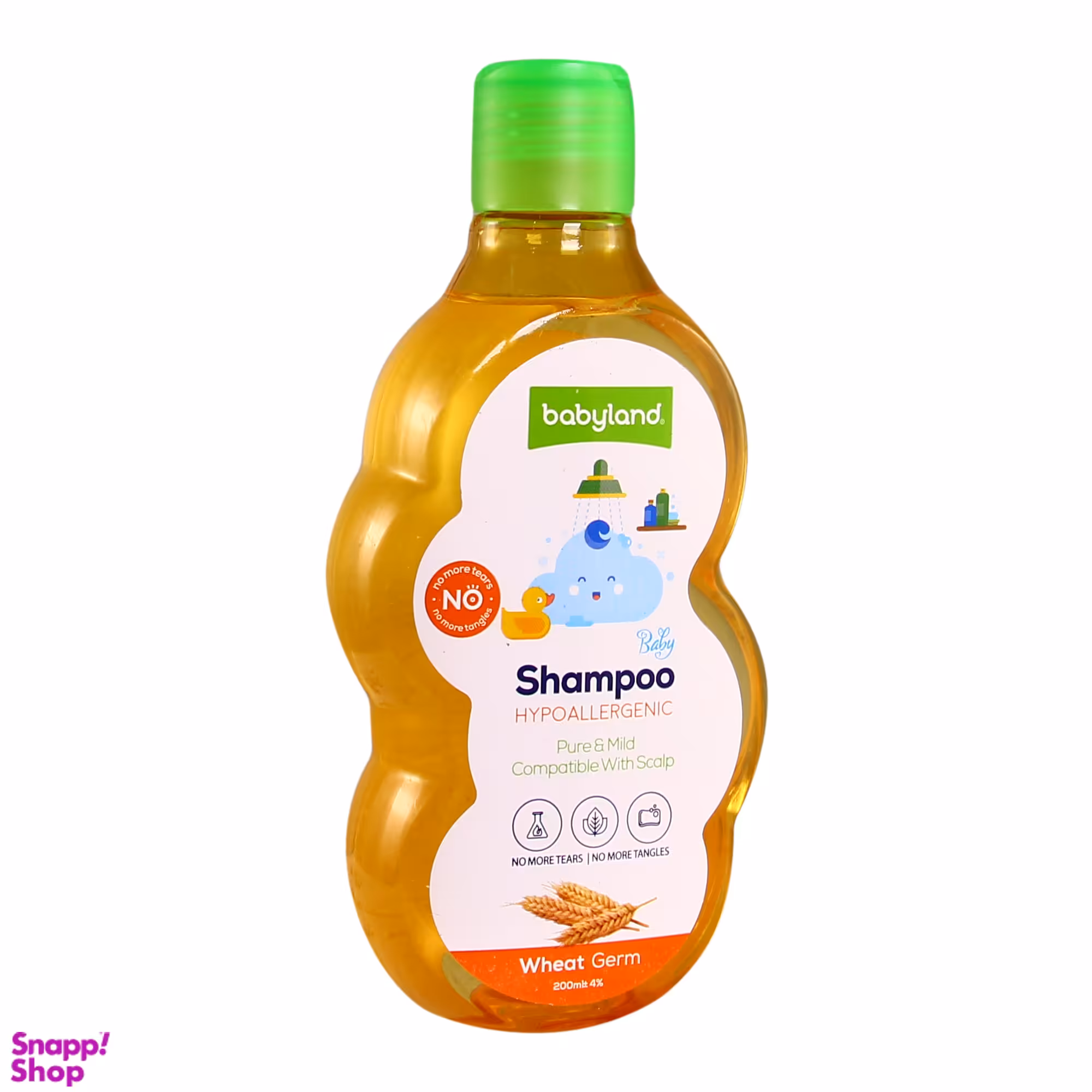شامپو بچه بیبی لند (Baby Land) مدل Wheat Germ حجم 200 میلی لیتر